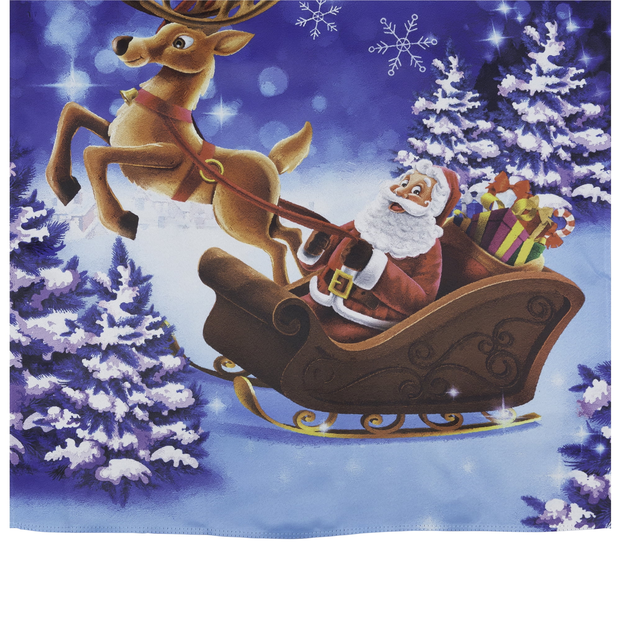 Santa and Reindeer Sleigh Ride Outdoor House Flag 28" x 40"