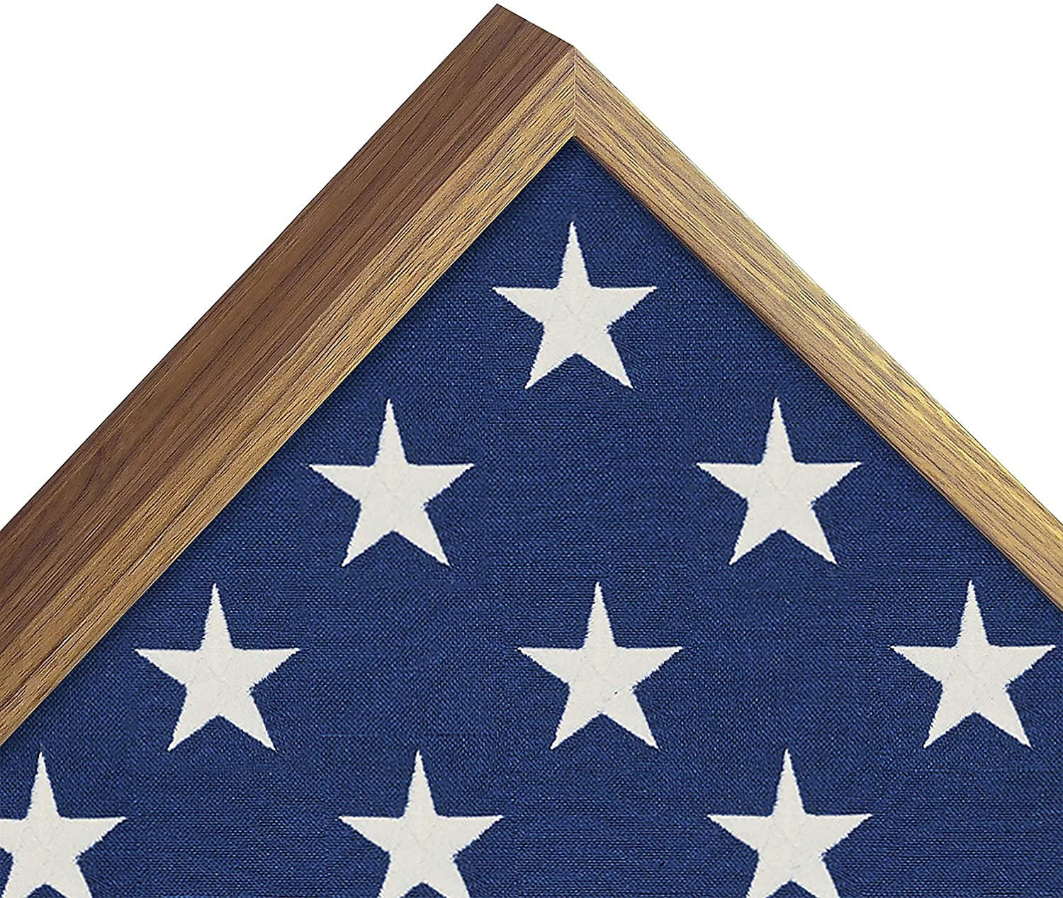 Americanflat Flag Case for Veterans - Fits a Folded 5' x 9.5' American Military Flag - Triangle Display with Polished Plexiglass (Barn Wood)