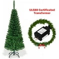 thumbnail image 5 of Topbuy 7.5ft Pencil Christmas Tree Pre-Lit Hinged Artificial Decoration w/ 350 Colorful Lights, 5 of 9