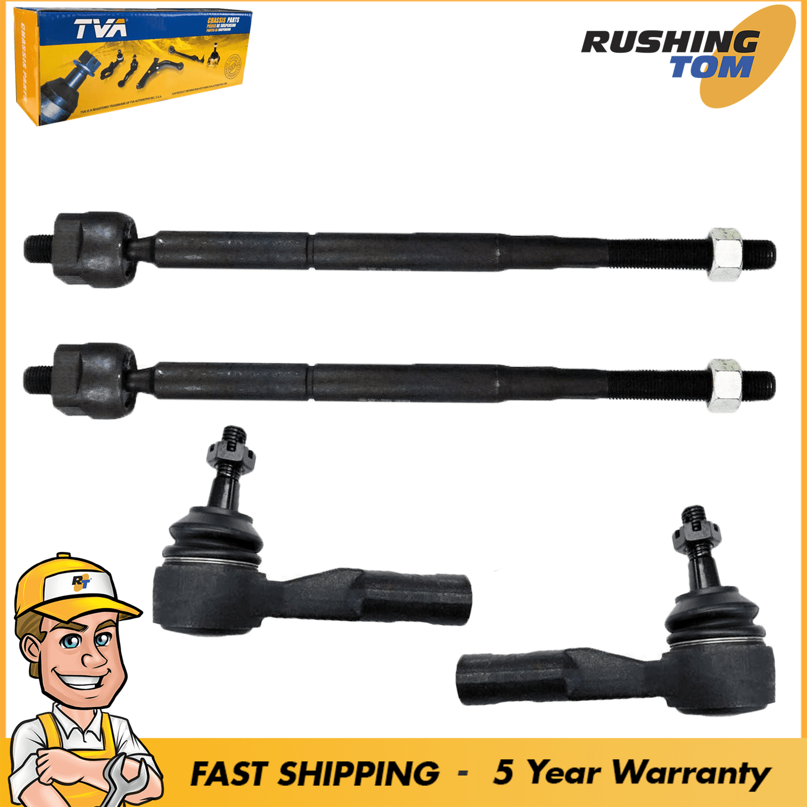 Front Inner Outer Tie Rod Kit for Chevrolet Cobalt HHR 052010 Saturn Pontiac G5