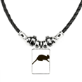 thumbnail image 1 of ratón negro animal imagen collar a mano colgante de cuerda de cuero Unbranded M, 1 of 3