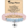 thumbnail image 1 of Pulsera con cuentas de cristal para mujer con colgante de brújula, 1 of 1