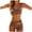 Beige, variant on Women's One Shoulder Bikini Sets Sexy High Waisted Cutout Swimsuit Ladies Push Up Two Piece Bathing Suits (Black, L)