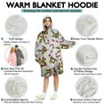 thumbnail image 5 of Wearable Oversized Blanket,White Christmas Candy Cane Pattern Wearable Blanket Hoodie for Adults,Cozy Hooded Blankets with Super Pockets,Super Warm Fuzzy Pullover for Women & Men, 5 of 6
