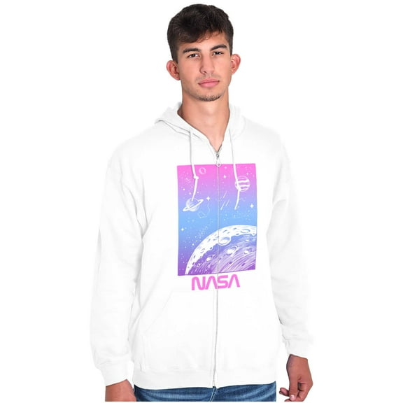 NASA Vaporwave Gradient Space Galaxy Zip Up Hoodie Men's Women's Brisco Brands S