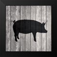 thumbnail image 2 of Venter, Tandi 12x12 Black Modern Framed Museum Art Print Titled - Barn Pig, 2 of 5
