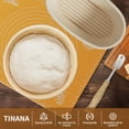 thumbnail image 2 of TINANA Bread Proofing Basket Set of 2, 9 Inch Round & 10 Oval Cane Sourdough Baskets with Lame, Dough Scraper Linen Liner Basting Brush for Making Baking Fermentation, 2 of 5