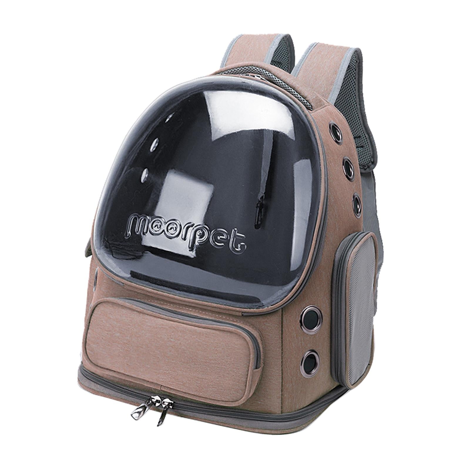 Cat Carrier Backpack Large for Cat Small Dog Ventilated Portable Transparent Pet Backpack Carry Backpack for Travel Hiking Use Khaki