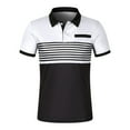 thumbnail image 3 of Rrunsv Golf Polos for Men Men's Golf Polo Shirts Color Block Tennis Shirt Short Sleeve Casual Work T-Shirt White,XXXL, 3 of 5