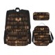 thumbnail image 1 of Disketp Bookshelves Mochila Estampada de Gran Capacidad con Lonchera y Estuche, Set de 3 Piezas para Estudiantes, 1 of 7