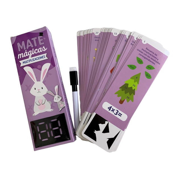 Tarjetas De Matemáticas Con Tablero – Juego Educativo De Multiplicación, División, Suma Y Resta Para Niños 1-6 Años