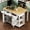 White, variant on Yoneston 47" Farmhouse Kitchen Island with Power Outlet, Multifunctional Kitchen Trolley with Drop Leaf, Internal Storage Rack and 2 Drawers 2 Cabinet for Kitchen, Dining Room, Blue