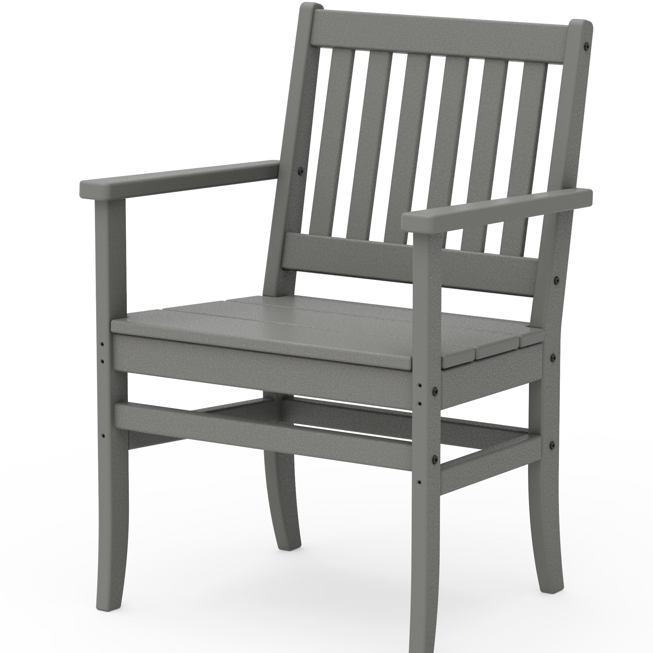 Better Homes & Gardens by POLYWOOD Southlake Outdoor Dining Arm Chair (2 Chairs), All-Weather HDPE, Patio Seat, Slate Gray