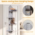 thumbnail image 4 of Gymax Door Hanging Cat Climber w/Plush Bed Scratching Post Carpeted Jumping Platforms Grey, 4 of 10