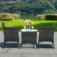 thumbnail image 3 of Costway 2PC Chairs Outdoor Patio Rattan Wicker Dining Arm Seat w/ Cushions, 3 of 10