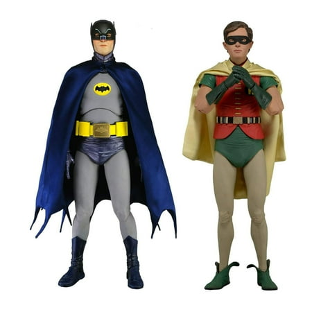 NECA - Batman (Adam West) & Robin (Burt Ward) 1966 - 1/4 Scale Poseable Action Figures (Bundle)