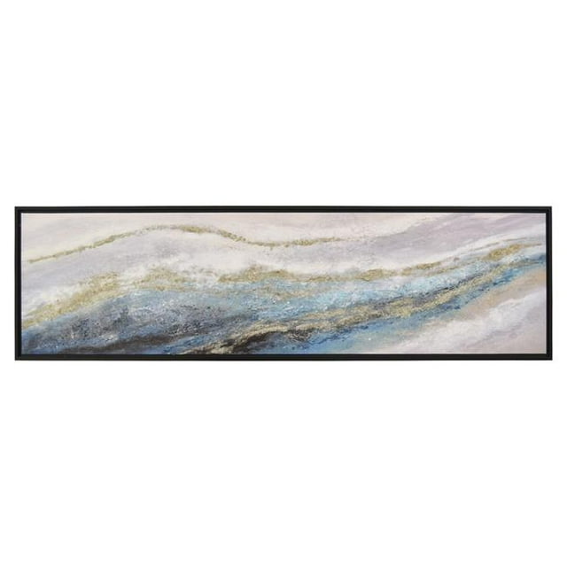 Plutus Brands PBTH94626 Painting with Frame-oil on Canvas in Blue - Natural Fiber