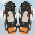 thumbnail image 7 of TELOLY 24 Teeth Stainless Steel Ice Walk Traction Cleats Crampons - Anti-Slip Shoe/Boot Footwear Snow Ice Spikes Traction Ice Cleats Grippers for Hiking, Climbing, Walking, Jogging (XL), 7 of 7