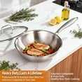 thumbnail image 5 of Tri-Ply Stainl Steel Woks 12 Inch Healthy Non-Toxic Cooking Wok Pan with Lid Wide Deep Cookware Stir-Fry Pans Dishwasher and Oven Safe Up To 600F Works on Induction, 5 of 8