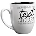 thumbnail image 2 of PlaqueMaker Custom Ceramic Bistro Coffee Mug, Personalized Laser-Engraved Text, 16 Ounces (White), 2 of 4