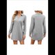 thumbnail image 3 of Vestido de Otoño 2025 para Mujer, Estilo Suéter Deportivo Informal, Holgado, de Larga y Cuello en V, de Color Liso. Gris S, 3 of 7
