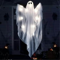 Ghost Halloween Decor Hanging Light up Ghosts Lantern with Spooky Colorful LED Light 47" Halloween Decoration Courtyard Outdoor Family Party Luminous Ghost Lights,White