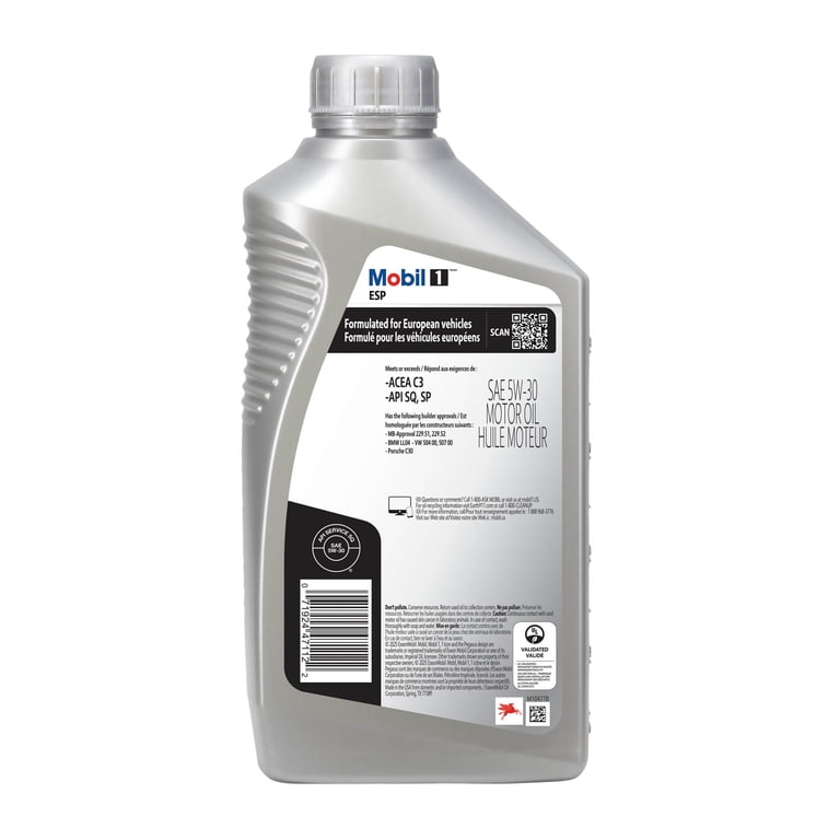 Mobil 1 ESP 5W-30 Full Synthetic Motor Oil for Diesel Cars with