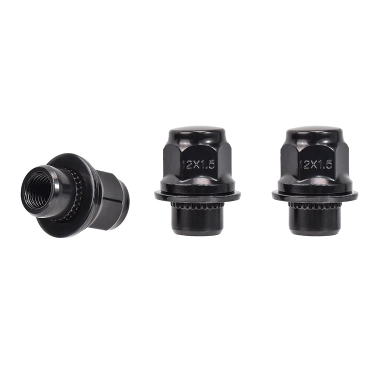 24-Piece Black Spline Lug Nuts For Toyota – M12x1.5, 35mm, With 2 Keys
