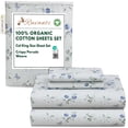 thumbnail image 5 of RUVANTI 100% Organic Cotton Sheets - California king Sheet Sets - 4 Piece Percale Weave Bedding, Crisp, Cooling & Breathable, Soft & Durable, 16" Deep Pocket, Hotel Quality Sábanas - Butter Flight, 5 of 7