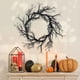 thumbnail image 5 of Corona de Halloween, artificial, puerta principal, interior/exterior, fiesta, rama muerta, negro brillante, sin luces, 5 of 6