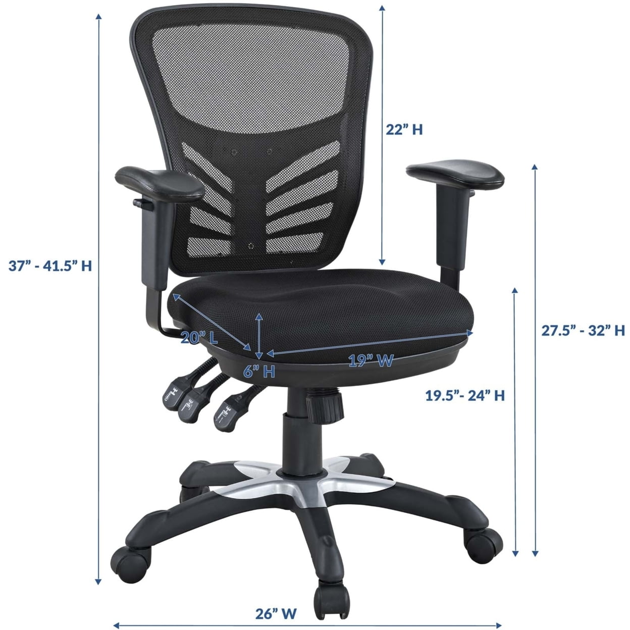 Modway Articulate Mesh Back and Seat Office Chair, Multiple Colors