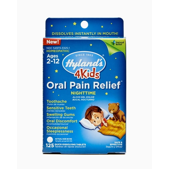 Hyland's 4 Kids Nighttime Oral Pain Relief Tablets, 125 tablets