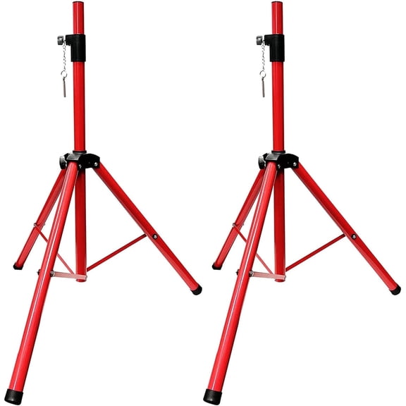 5Core Speaker Stand Tripod Tall Adjustable 72 Inch DJ Pole Mount Studio Monitor Stands RED 2 PK