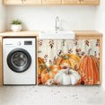 thumbnail image 3 of Fall Orange Pumpkins Small Sink Skirt 10"Wx11"L,Dustproof Under Sink Curtain with Self Adhesive Tape,Thanksgiving Floral Maple Leaf Cabinet Curtain Cover for Bathroom Vanity,Kitchen Storage Shelf,RV, 3 of 9