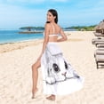 thumbnail image 6 of FORMRS Womens Long Sarong Beach Wrap Semi-Sheer Bikini Skirt Bathing Swimsuit Cover Up, White Cat, 6 of 7