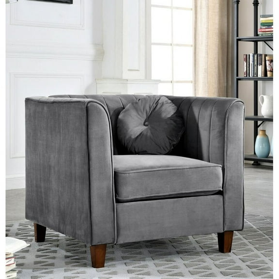 Berton Beige Chesterfield Chair