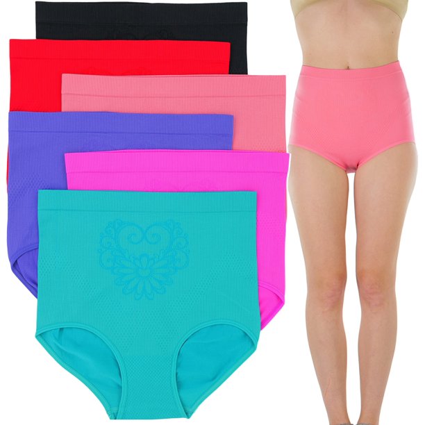 ToBeInStyle Women's 6 Pack HighWaist Compression Control Briefs Plus