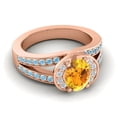 thumbnail image 3 of 2.35 Carat Oval Cut Citrine & Aquamarine Gemstone Beautiful Bridal Ring for Ladies Solid 18K Rose Gold Size 3.5 by Diamond-Capitals, 3 of 8