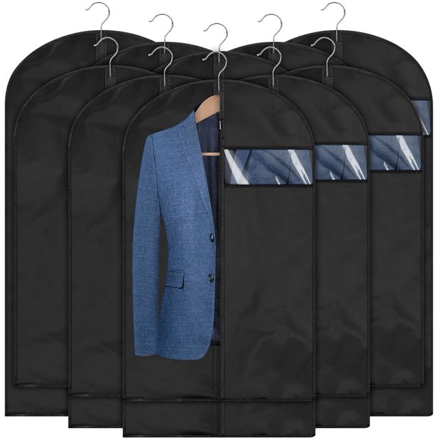 Pack premium de 10 portatrajes negros (5 m 24 x 40 + 5 L 24 x 47) ER