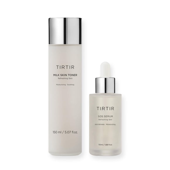 Set de hidratación diaria TIRTIR Milk Skin Toner + SOS Serum