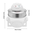 thumbnail image 4 of 17.96 Qt Large Capacity Halogen Air Fryer Oven – 1200–1400W 360° Hot Air Convection Cooker with Glass Bowl, Adjustable Temp & Timer, Expansion Ring & Accessories, 4 of 15