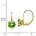 thumbnail image 2 of 14k 7mm Peridot Leverback Earrings in 14k Yellow Gold, 2 of 2