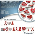 thumbnail image 3 of PinMart Heart Disease Awareness Enamel Lapel Pin – Nickel Plated Ribbon Pin - 5 Pack, 3 of 3