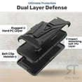 thumbnail image 3 of Rome Tech Dual Layer Shockproof Phone Case with Belt Clip Holster for Samsung Galaxy S22 [SM-S901] - Heavy Duty Galaxy S22 Case with Kickstand - Black, 3 of 6
