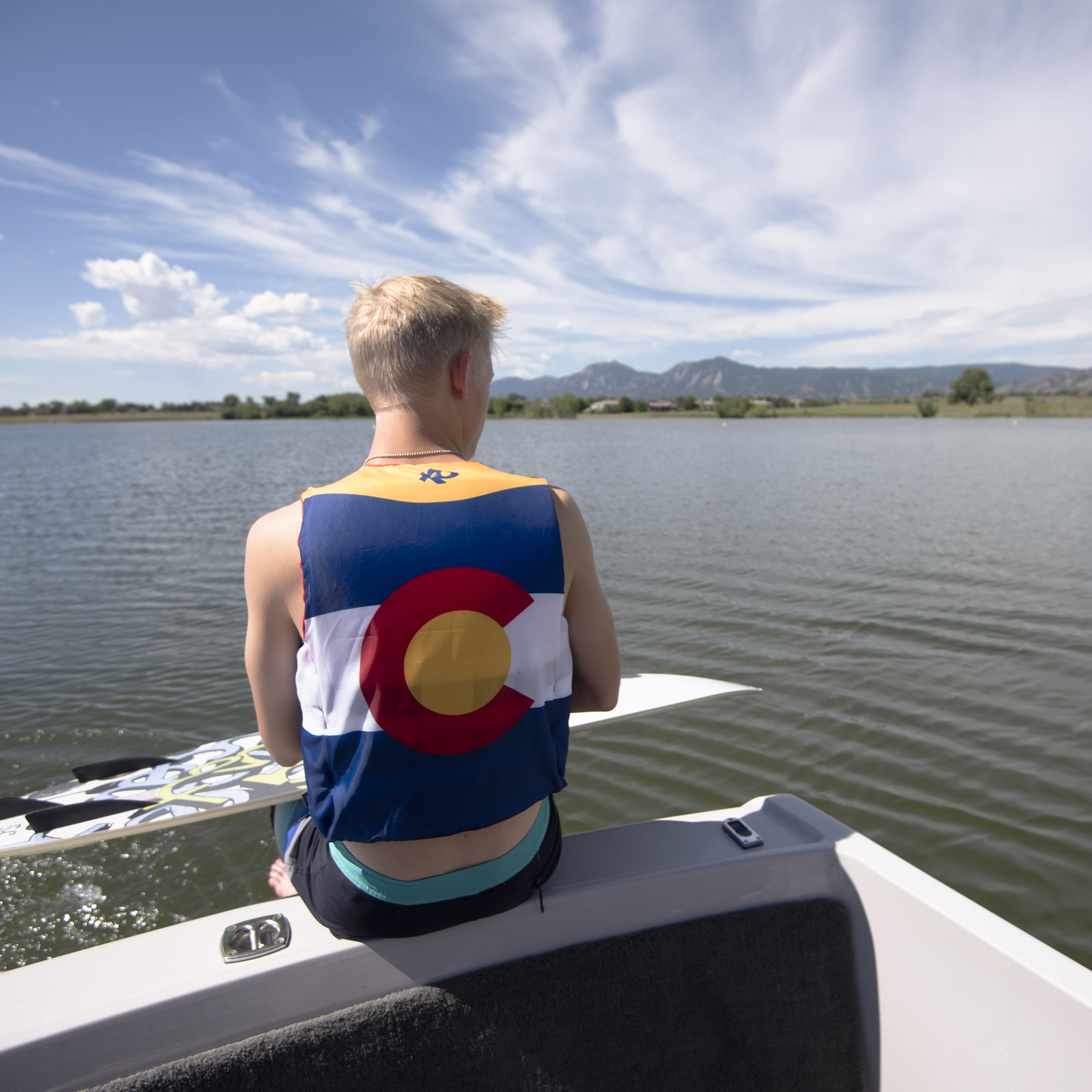 X2O 4 Buckle Life Vest and Jacket S/M Colorado State Flag, Blue and Yellow