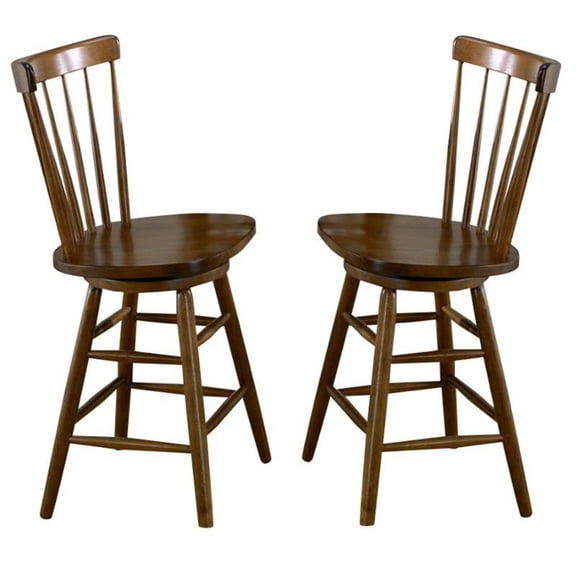 Home Square 2-Piece Furniture 24" Copenhagen Barstool Set in Tobacco