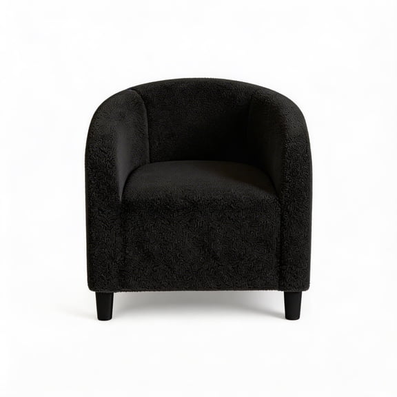 Goldensoil Accent Chair Armchair, Teddy Fleece Padded Seat & Sturdy Legs, 28 x 26 x 29", Black