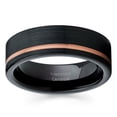 thumbnail image 2 of Black Tungsten Wedding Band Men's Tungsten Ring Women's Tungsten Ring 8mm Rose Gold Tungsten Ring Comfort Fit, 2 of 2