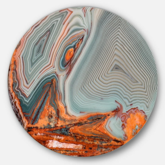 Designart 'Beautiful Lake Superior Agate' Disc Abstract Metal Circle Wall Art