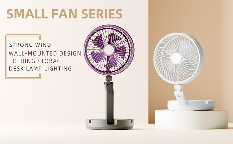 Multifunctional Electric Desktop Fan Fold Portable Home Air cooler Fan Wall Rechargeable fan